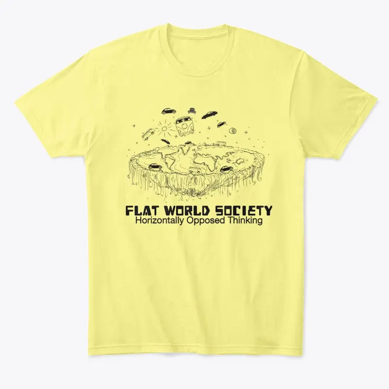 Cars in Orbit T-shirt Flat World Society